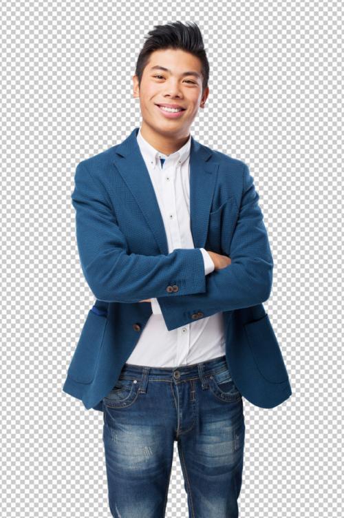 Chinese Man Crossing Arms Premium PSD