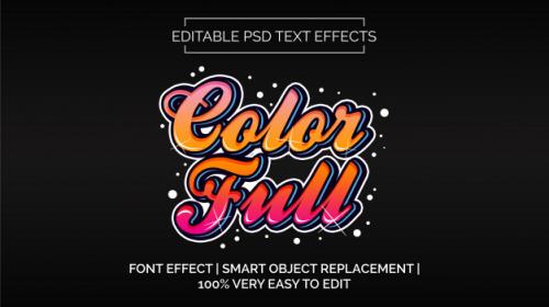 Color Full Text Effects Style Premium PSD