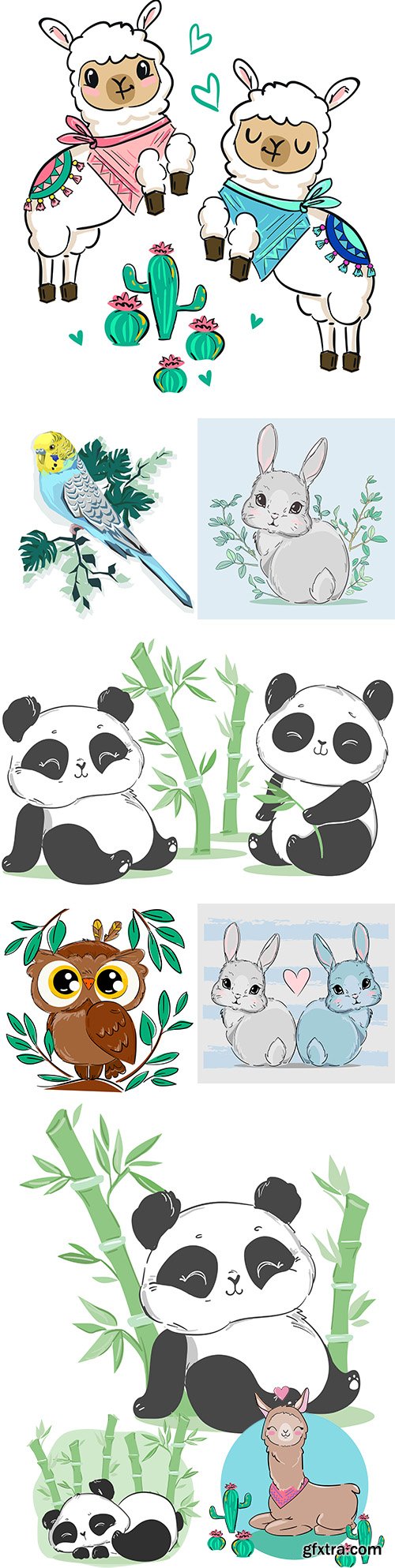 Cute panda, llama and Easter rabbit illustration cartoon
Cute panda, llama and Easter rabbit illustration cartoon