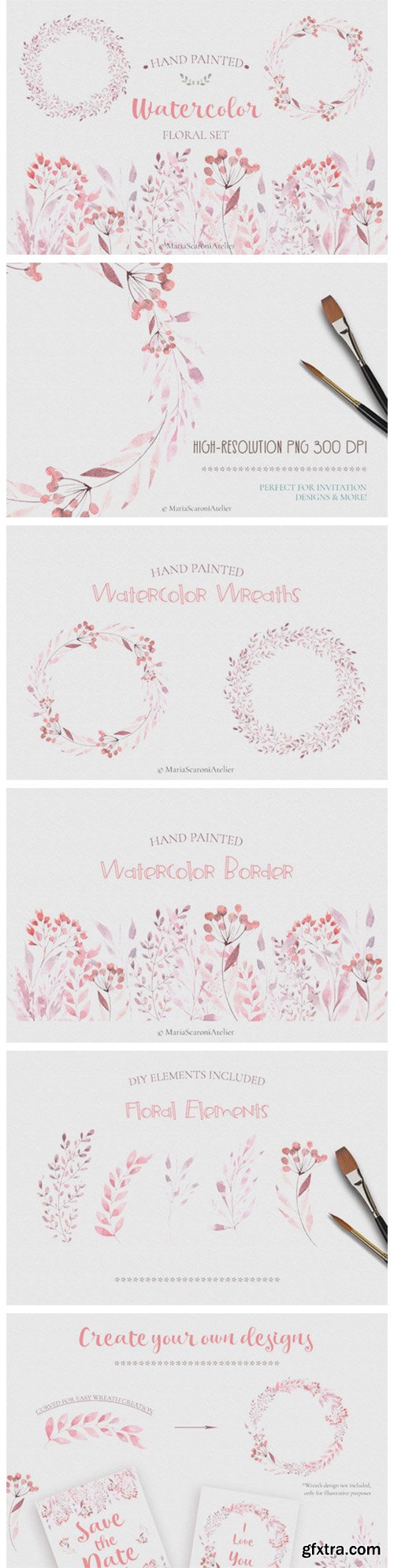 Watercolor Floral Set 3907651