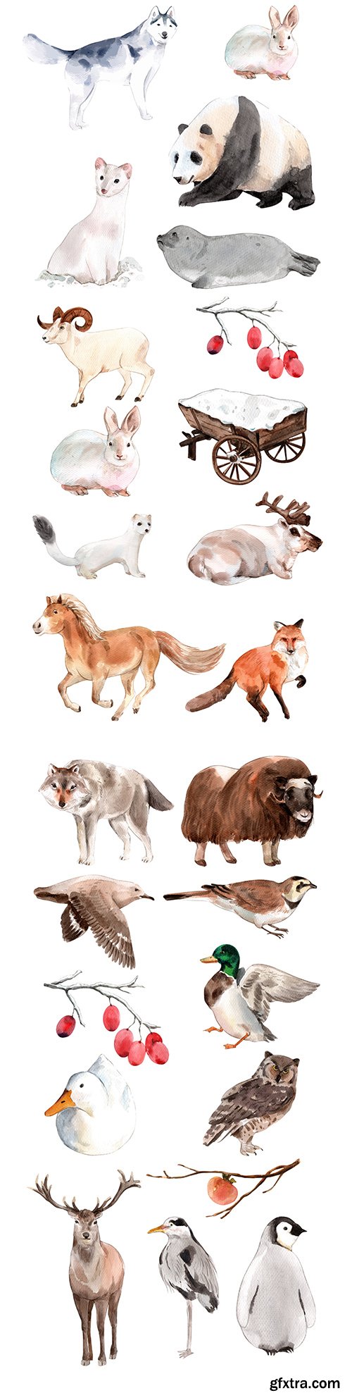 Birds and animal watercolor design illustration set
Birds and animal watercolor design illustration set