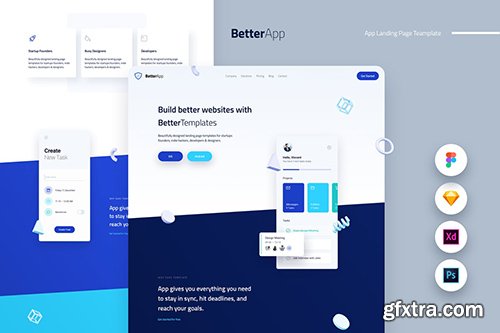 Better Mobile App Landing Page Template UI Kit Better Mobile App Landing Page Template UI Kit