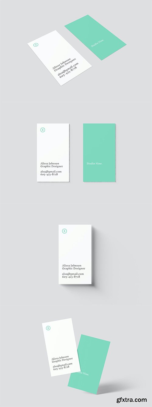 Vertical Business Card Mockups