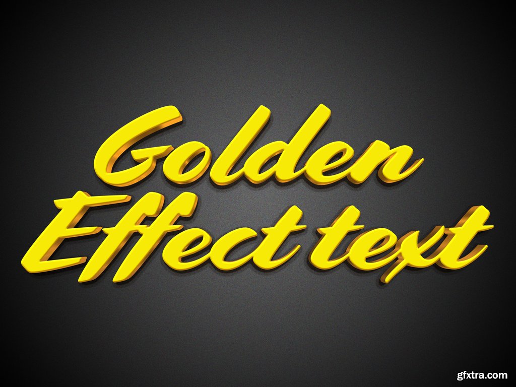 3D Golden Yellow Text Effect Style Mockup 341457783 » GFxtra