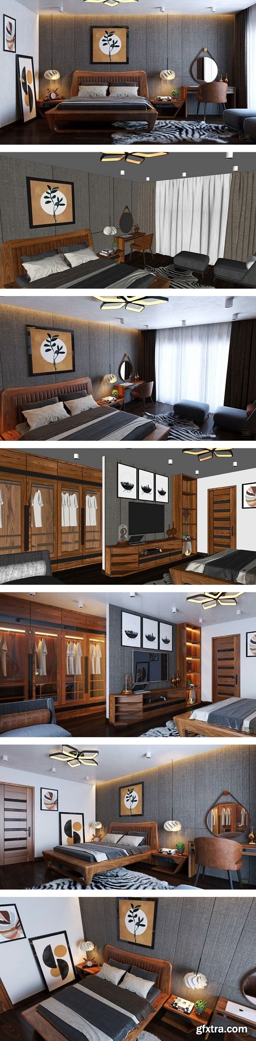 Interior Bedroom Scene 02 Sketchup by XuanKhanh