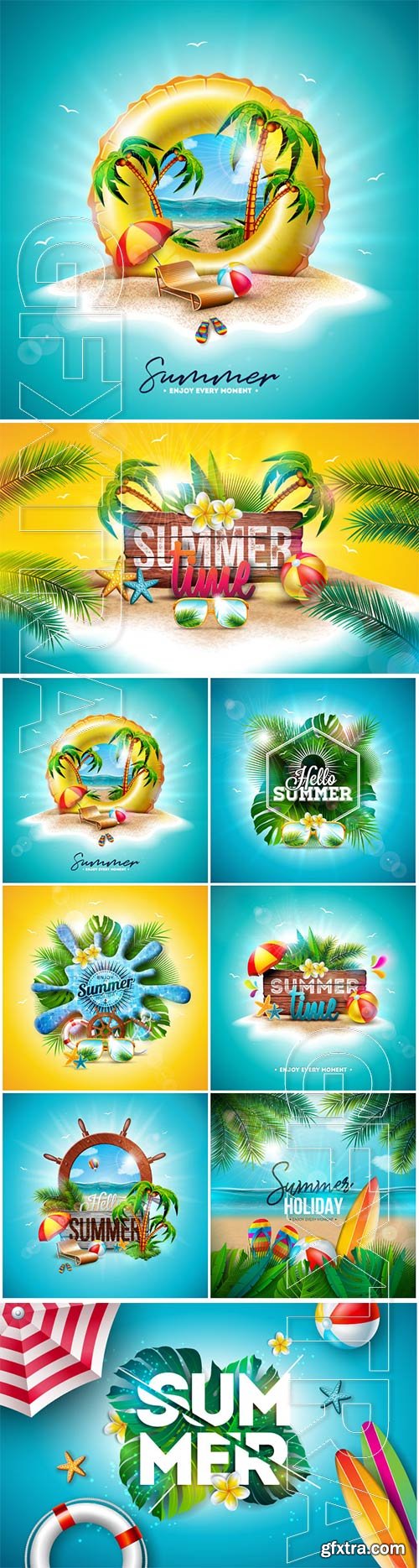 Vector summer time holiday vector illustration