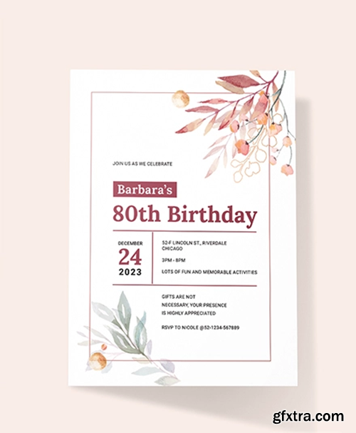 Sample-80th-Birthday-Invitation Sample-80th-Birthday-Invitation