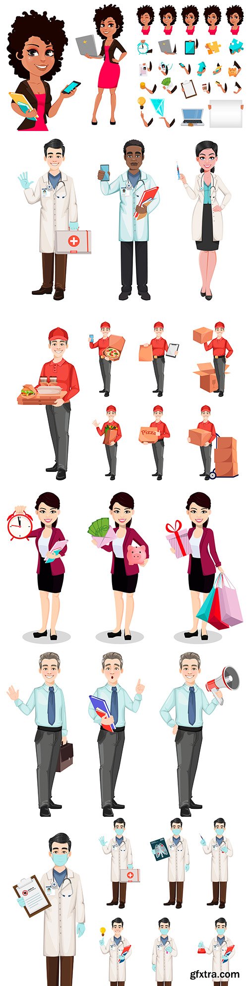 Courier, doctor and business people of different professions
Courier, doctor and business people of different professions