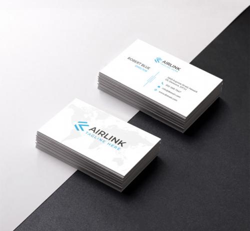 Business Card Mockup On Black And White Background Premium PSD