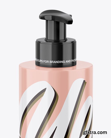 Glossy Cosmetic Bottle w/ Dispenser Mockup 58892