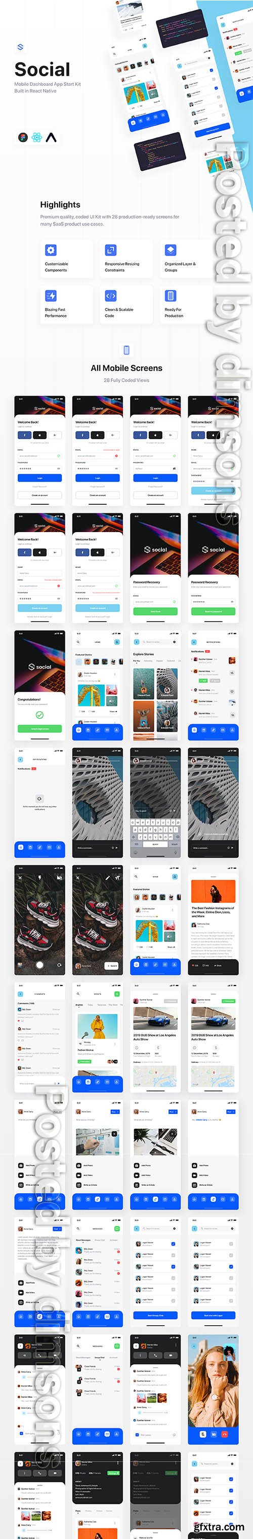 Social Dashboards - React Native Kit