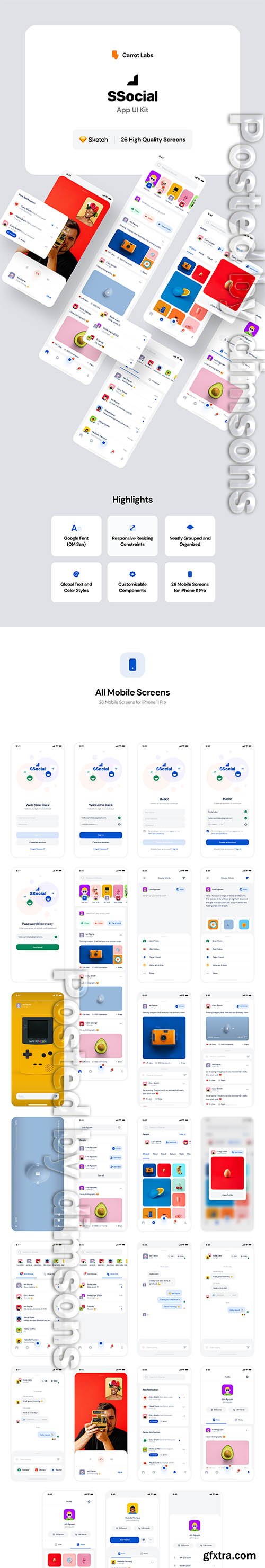 SSocial - App UI Kit