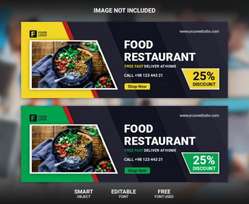 Food Restaurant Facebook Cover Template Premium PSD
