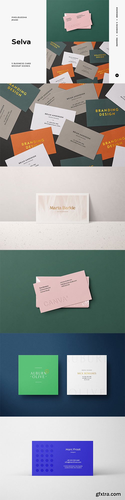 5 Business Card Mockup Scenes 5 Business Card Mockup Scenes