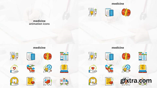 me14680821-medicine-flat-animated-icons-montage-poster