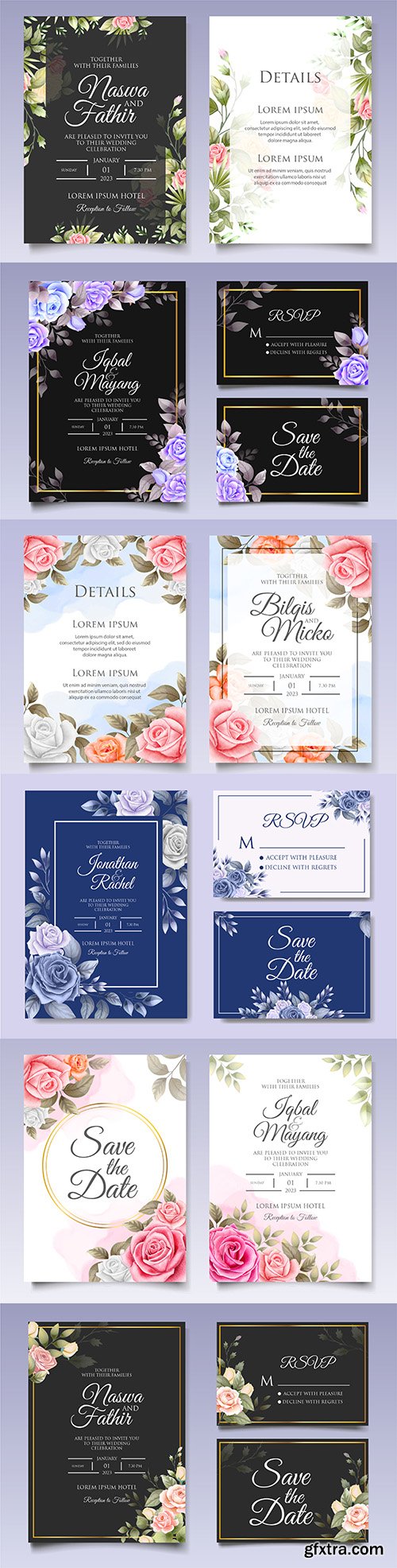 Romantic wedding invitation watercolor flower
Romantic wedding invitation watercolor flower