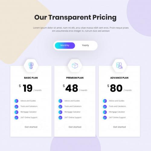 Transparent Pricing Ui Premium PSD