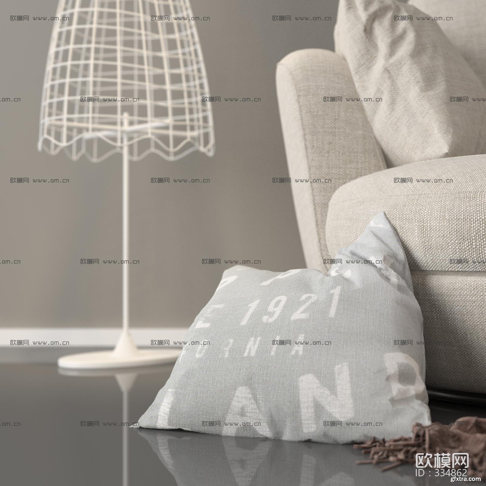 Modern fabric leisure sofa table lamp floor hanger combination » GFxtra