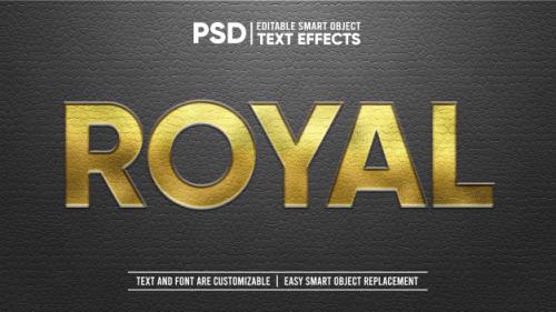 Elegant Royal Black Leather With Gold Embossed Stamp Editable Text Effect Premium PSD