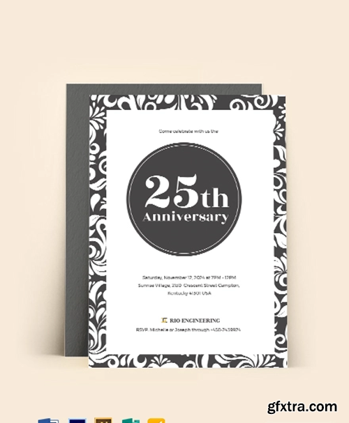 25th-Anniversary-Invitation-Template 25th-Anniversary-Invitation-Template
