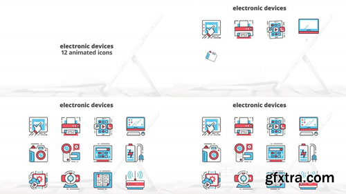 me14680940-electronic-devices-flat-animation-icons-montage-poster