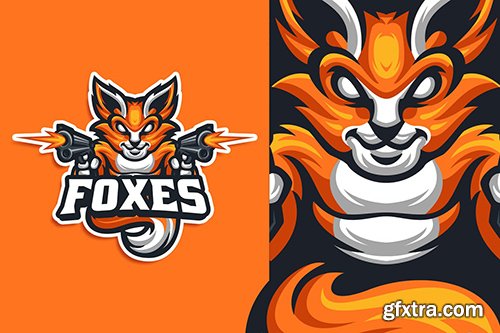 Foxes Esport and Sport Logo Template Foxes Esport and Sport Logo Template