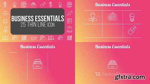 me14680992-business-essentials-thin-line-icons-montage-poster