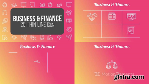 me14681023-business-finance-thin-line-icons-montage-poster