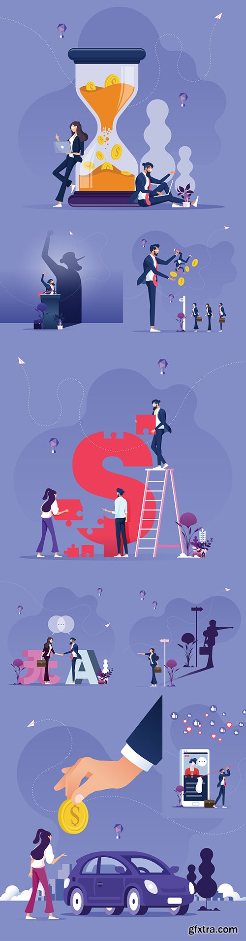 Business investment concept successful team flat design
