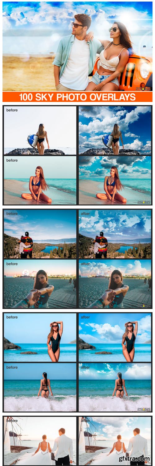 Blue Sky Overlays, Photoshop Overlay 3972945