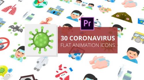 Videohive - Coronavirus Flat Animation Icons | Premiere Pro MOGRT