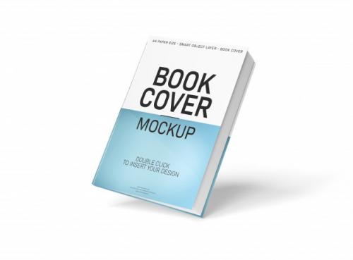 Blank A4 Book Cover Mockup Floating Premium PSD