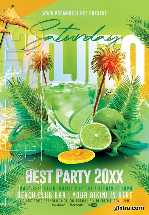 Mojito saturday - Premium flyer psd template