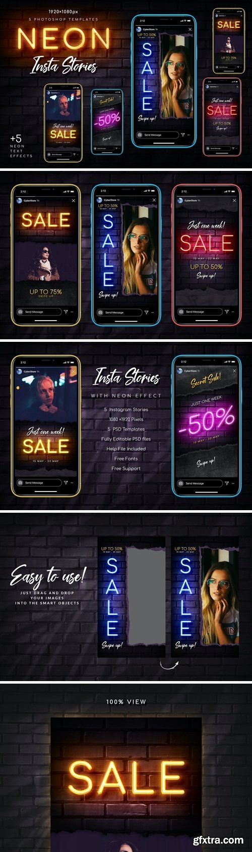Neon Sale Instagram Stories