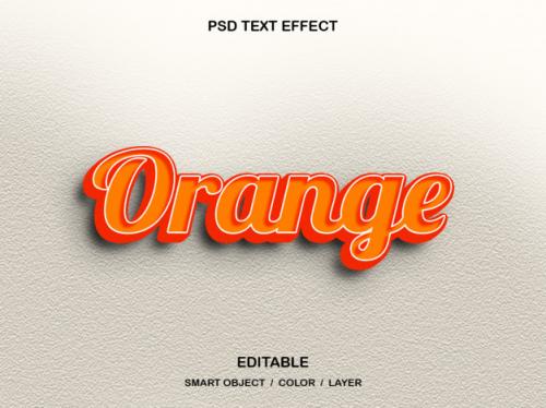 Orange - Psd Text Effect Premium PSD