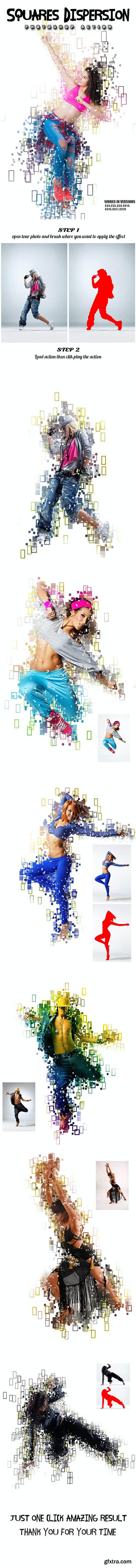 GraphicRiver - Squares Dispersion Photoshop Action 26351103