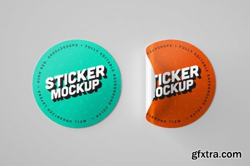 CreativeMarket - 18 Styles - Sticker Mockup Set 4753794