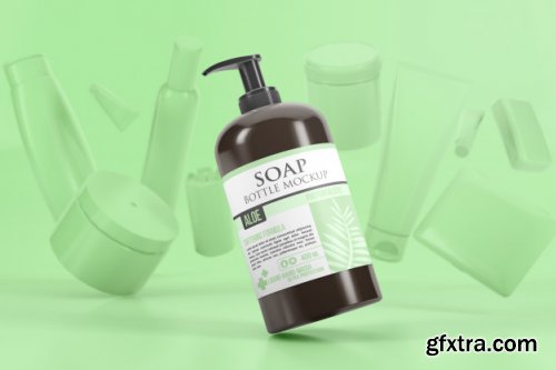 Liquid soap bottle mockup