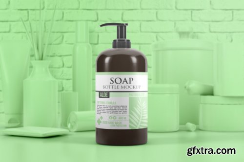 Liquid soap bottle mockup