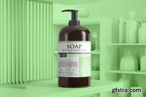 Liquid soap bottle mockup