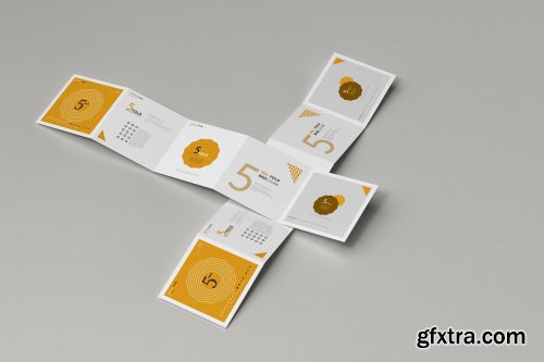 CreativeMarket - 5-Fold Square Brochure Mockups 4749557