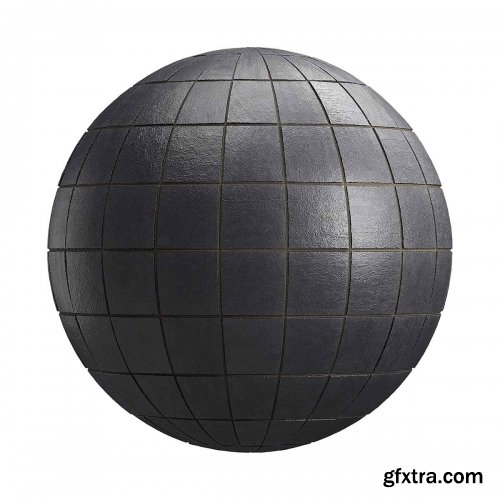 Black wall tiles PBR Texture