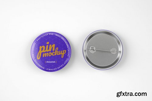 CreativeMarket - Glossy Button Pin Mockup Set 4489316