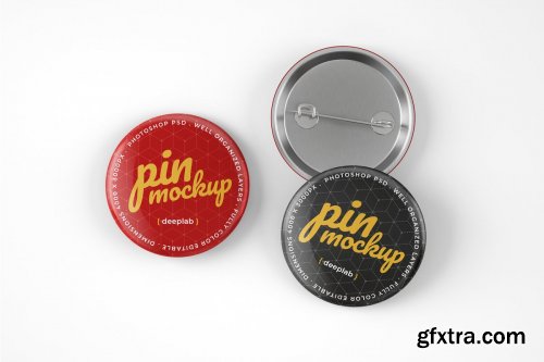 CreativeMarket - Glossy Button Pin Mockup Set 4489316