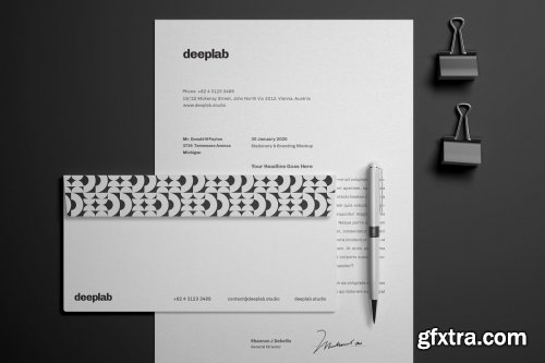 CreativeMarket - Elegant Stationery Branding Mockup 4433253