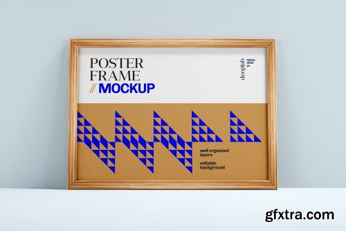 CreativeMarket - Wood Poster Mockup Set 4350374