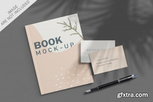 Book and business card mockup
