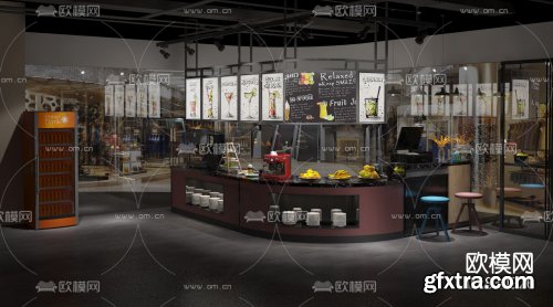 Industrial style cash register bar counter