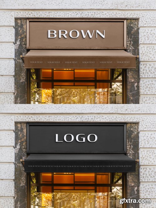 Fashion Entrance Sign Logo Mockup on Outdoor 339616920