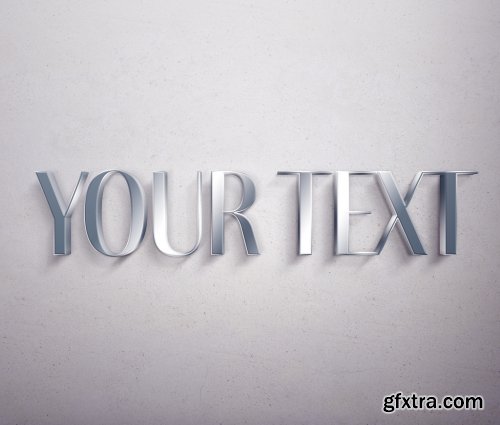 Metallic 3D Text Effect Style Mockup 341458297